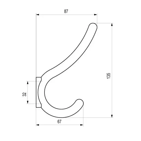 Крючок для одежды Валмакс K-004 020 металлик - 1