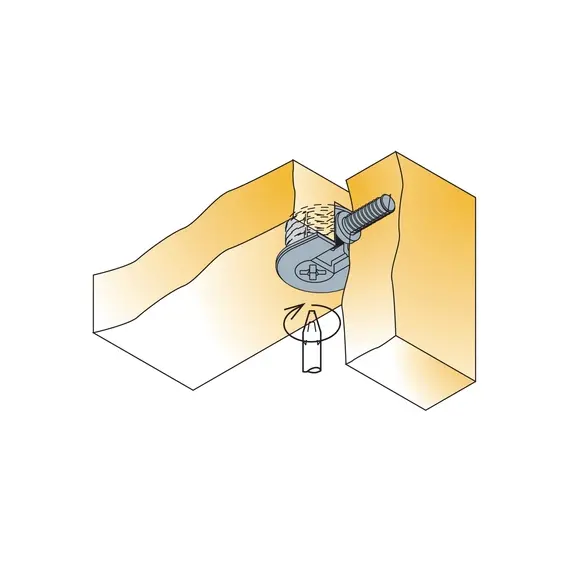 Эксцентрик мебельный распорный Titus System 6 Quickfit-Expando установка сверху для плиты 16 мм серебро. Арт: 006431-861-001 - 1
