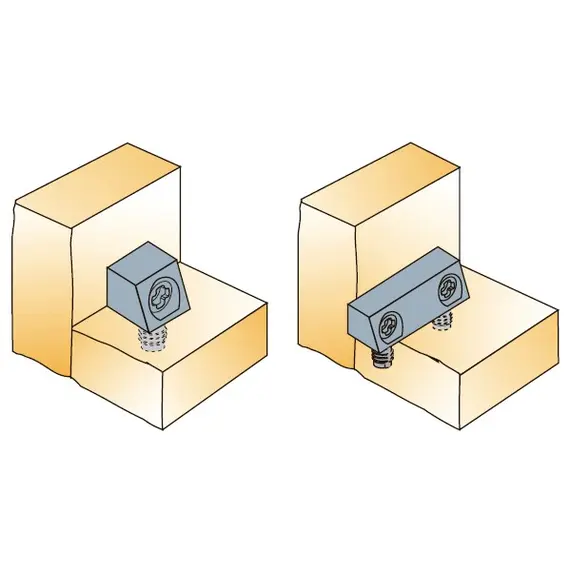 Стяжка Minibloc D8 мм для присадок с плоскости панели (черный) арт.002141-835-001 - 2
