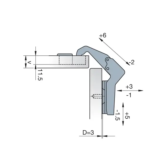 Петля мебельная Titus S-Type для фальшпанели 110/52 мм. Арт: 248-0308-050-ST - 5