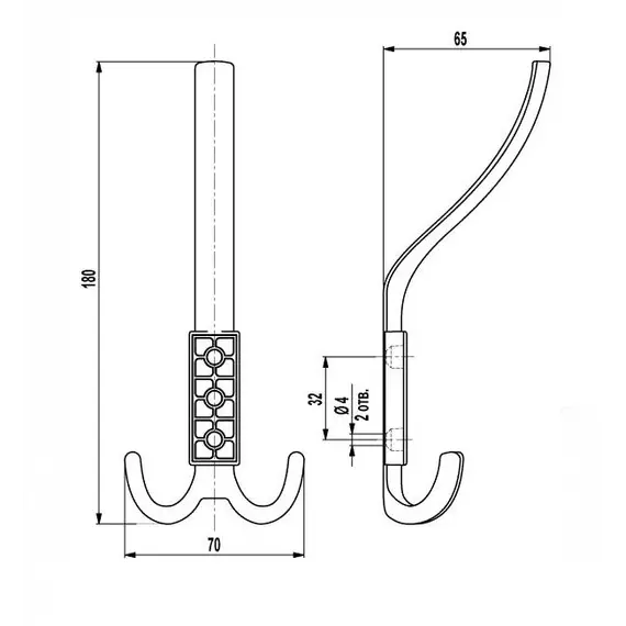 Крючок FK-010 020 жемчужный Ni - 1