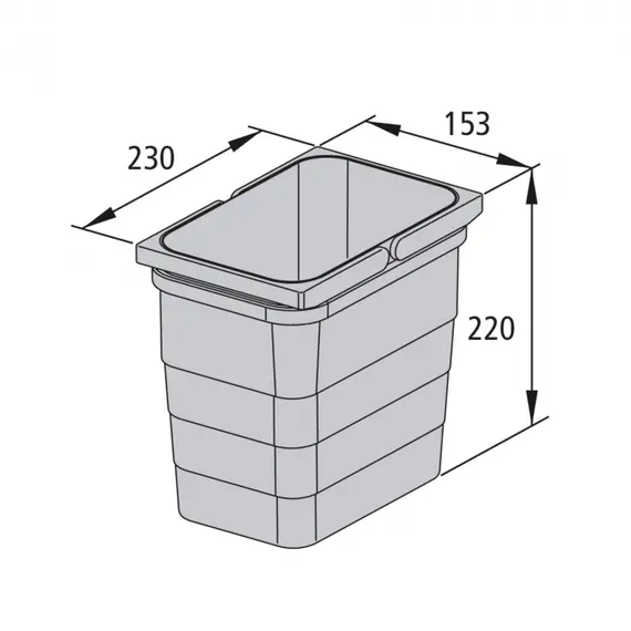 Контейнер для мусора 5,5 л 230*153*220 мм (alu grey) Eins2vier Ninka арт.5175.92.41616 - 1