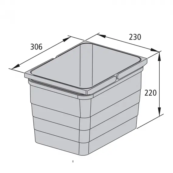 Контейнер для мусора 12 л 306*230*220 мм (alu grey) Eins2vier Ninka арт.5170.92.41616 - 1