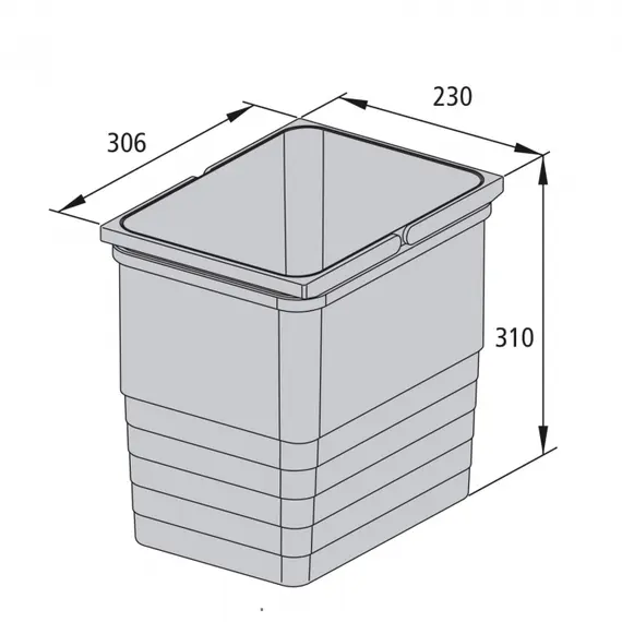 Контейнер для мусора 17 л 306*230*310 мм (alu grey) Eins2vier Ninka арт.5160.90.41616 - 1