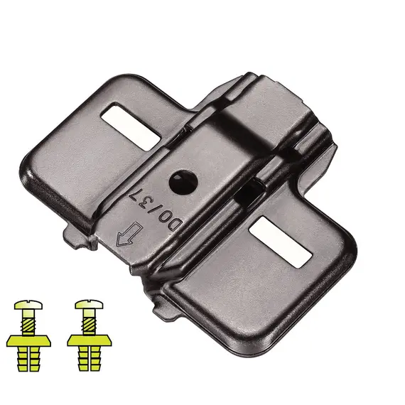 Монтажная планка петли T-type Noir F4 мм крест. с дюбелем 5x10,5 мм арт.700-0NF4-068-00
