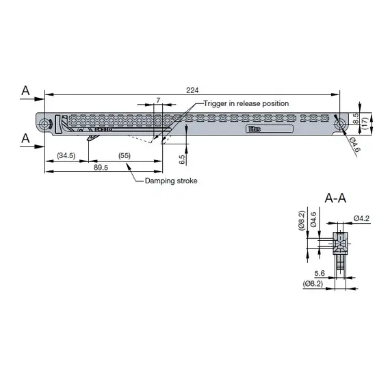 Доводчик Titus Slidix II для ящиков и раздвижных дверей 60 кг арт.975-9461-380-00 - 4