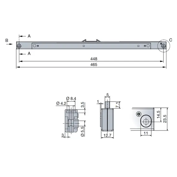 Доводчик Titus Slidix Centro для навесных раздвижных систем, для двери 40 кг арт.975-9218-040-00 - 2