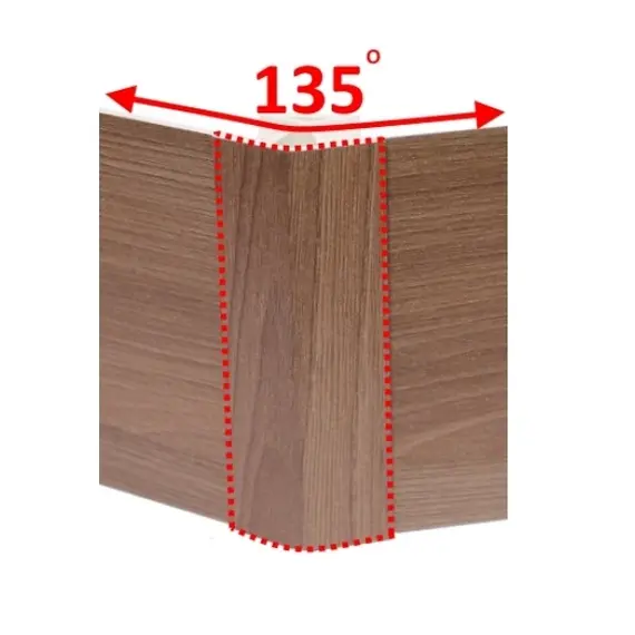 Угол для цоколя ПВХ, Орех макадамия (натурале) 135гр/95мм, арт. УЦОм13595