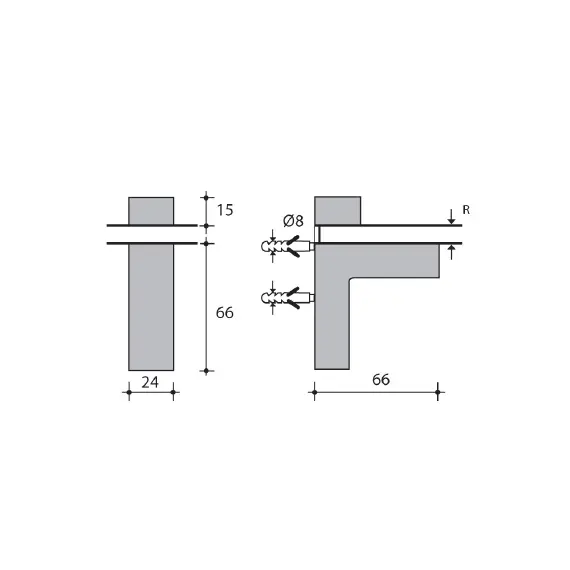 Полкодержатель регулируемый QUAD 2, хром арт.SU16ZCR - 2