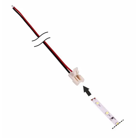 Коннектор для LED ленты 8 мм, провод 2 м, оцинкованные концы арт.MO-LF08-2M-D1M - 1