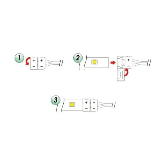 Коннектор для LED ленты 8 мм, провод 2 м, оцинкованные концы арт.MO-LF08-2M-D1 - 1