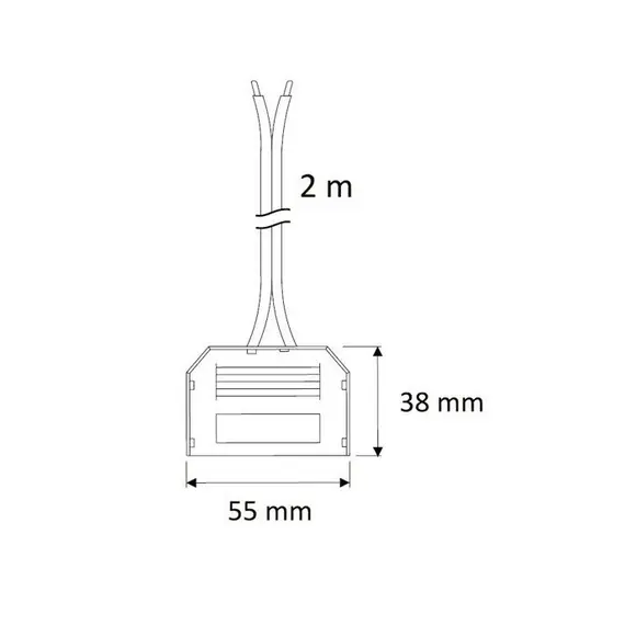 Разветвитель на 6 LED светильников, провод 2 м, 2x0,50мм2, белый арт.OKSZ-2M-LED-6-BI-V03 - 1