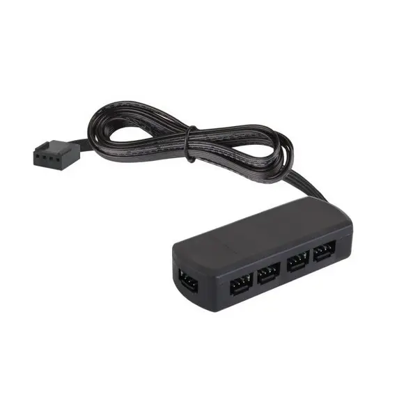 Разветвитель на 9 LED светильников, провод 2 м, штекер RGB, черный арт.GNI-RGB-9PKT-CZ-V02