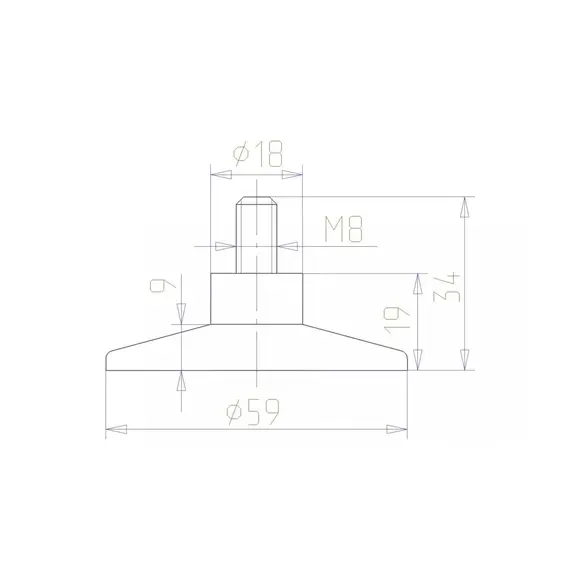 Опора регулируемая ОРП 118-К Хром матовый - 1