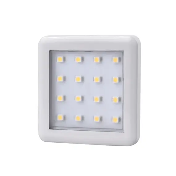 Светильник LED SQUARE 2, 1,5W 12VDC 16LED 3000К, провод 2 м, белый арт.SQUARE2-BI-30K-01W