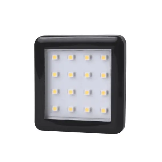 Светильник LED SQUARE 2, 1,5W 12VDC 16LED 3000К, провод 2 м, черный арт.SQUARE2-CZ-30K-01W