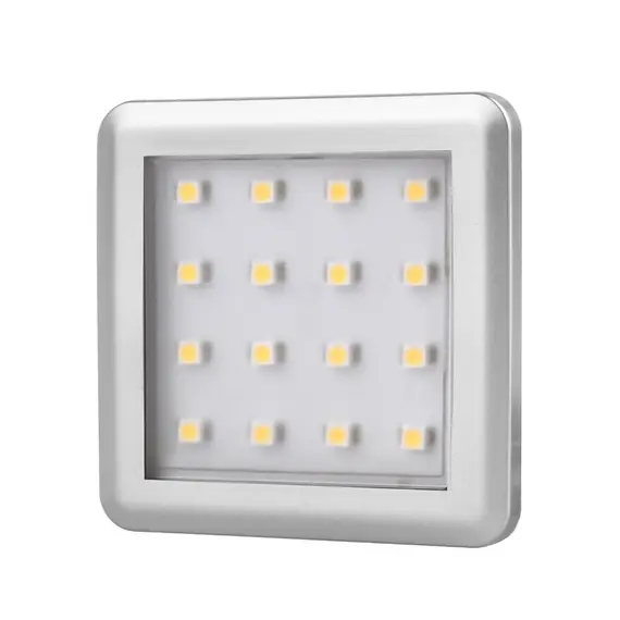 Светильник LED SQUARE 2, 1,5W 12VDC 16LED 4000К, провод 2 м, алюминий арт.SQUARE2-AL-40K-01W