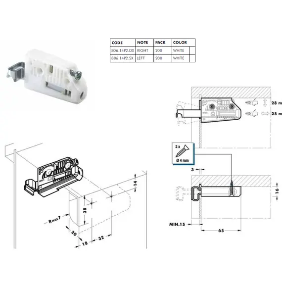 Навес мебельный левый арт.806.14P2.SX - 1