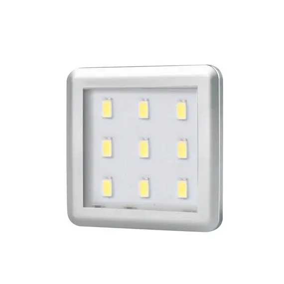 Светильник LED SQUARE 3, 2,5W 12VDC 9LED 3000К, провод 2 м, алюминий арт.SQUARE3-AL-30K-01W