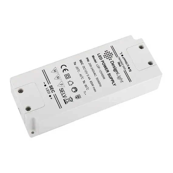 Блок питания LED STANDARD PLUS 65W 12VDC, без проводов арт.TRA-SP-65W-T-01