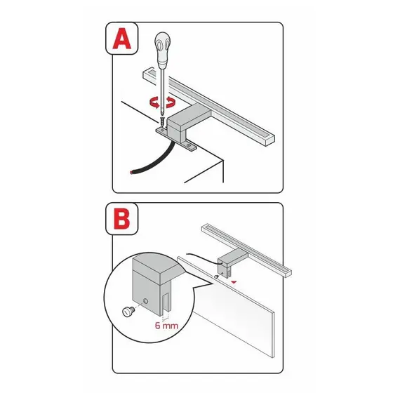 Светильник LED MIRA IP44 8W 230VAC 6000К, провод 30 см, хром арт.MIRA-U-60K-01 - 2