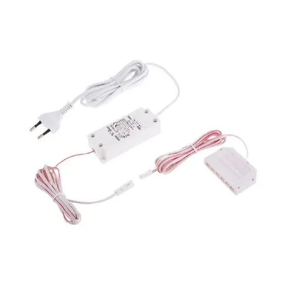 Блок питания LED STANDARD PLUS 12W 12VDC, черный провод 6 м, разветвитель 6 гнезд арт.U12-012-SP-2C0-4W6 - 1