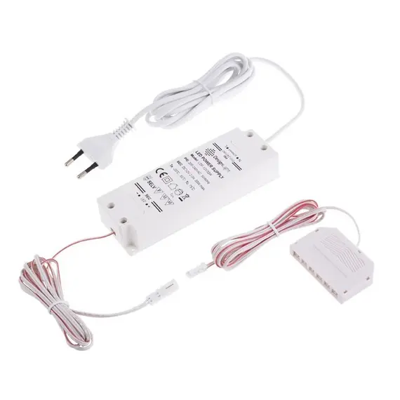 Блок питания LED STANDARD PLUS 33W 12VDC, черный провод 6 м, разветвитель 6 гнезд арт.U12-033-SP-2C0-4W6 - 1