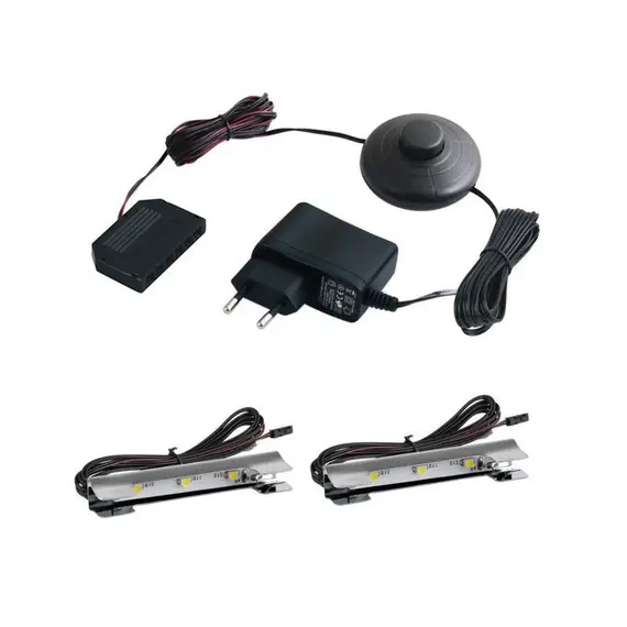 Комплект светильник LED KLIPS металлический 3000К (2 шт.), ножной выключатель, блок питания арт.ZZ-KLIP-2-30K-01W