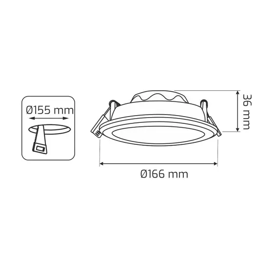 Светильник LED APOLLO 12W 230VAC 4000К арт.APOLLO-12-40K-02 - 5