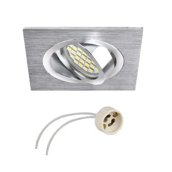 Комплект светильник COSTA (без LED) + розетка GU10, сталь матовая арт.COSTA-SN-01