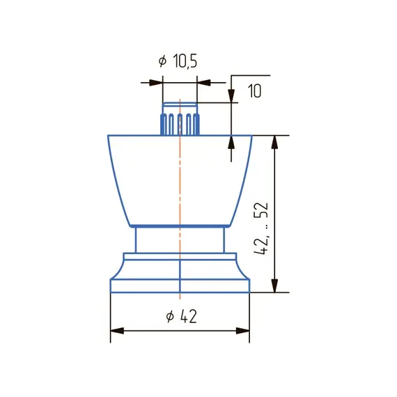 Опора регулируемая ОР 41-КЧ хром мат.- черный - 1