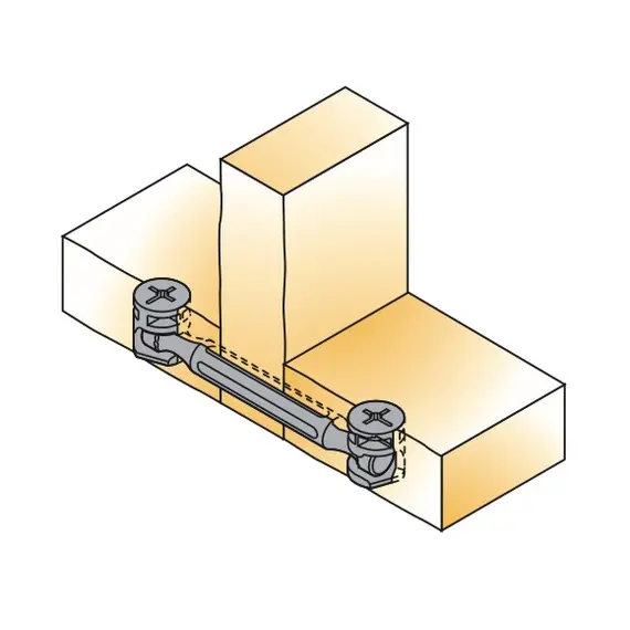 Дюбель мебельный двойной без кольца Titus System 5 длина 83,4 мм. Арт: 005858-883-300 - 1