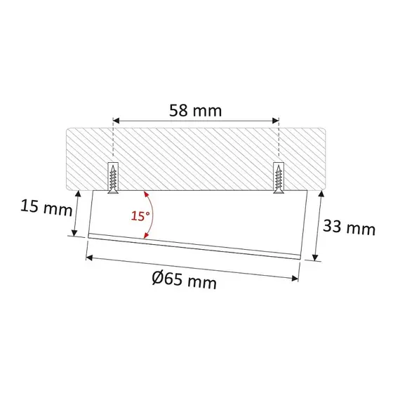 Светильник LED OVAL MASTER со скосом 2,0W 12VDC 3000K, провод 2 м, алюм. матовый арт.OVAL-2W-SD-SK-30K-1M - 5