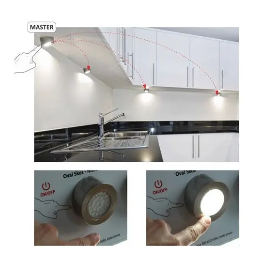 Светильник LED OVAL MASTER со скосом 2,0W 12VDC 4000K, провод 2 м, алюм. матовый арт.OVAL-2W-SD-SK-40K-1M - 3