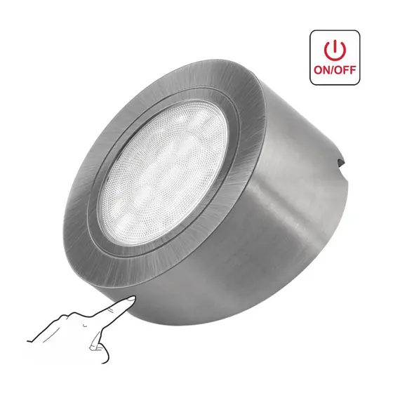 Светильник LED OVAL MASTER со скосом 2,0W 12VDC 6000K, провод 2 м, алюм. матовый арт.OVAL-2W-SD-SK-60K-1M