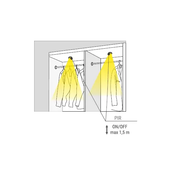 Светильник LED ORBIT PIR 3,0W 12VDC 3000К, провод 2 м, алюминий арт.ORBIT-PIR-AL-40K-01 - 5