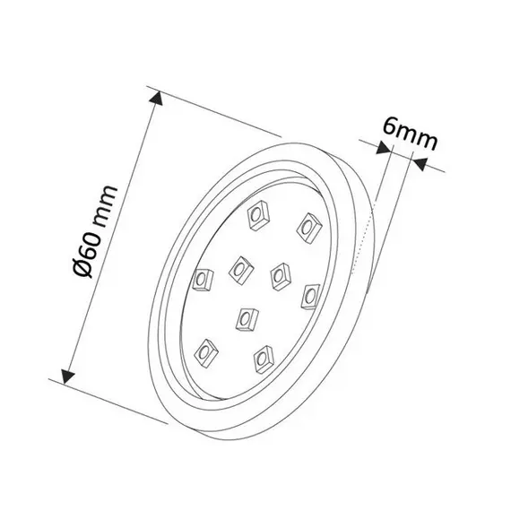 Светильник LED ORBIT 1,5W 12VDC 16LED 6000К, провод 2 м, алюминий арт.ORBIT-AL-60K-01W - 1