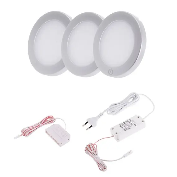 Комплект светильник LED (SENSO 2 шт., SENSO MASTER 1шт.) 6000К, блок питания арт.ZSENS-M-3P-AL-60K-01W