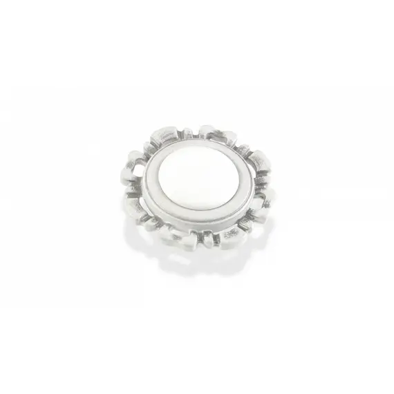 Ручка для мебели грибок Sagittario FB-033 000, 0 мм, серебро прованс/белый (ТЗ).