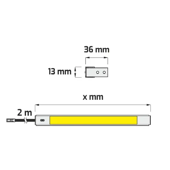Светильник LED POLARUS P 564 мм, 5W 12VDC 4000К, провод 2 м, молочный рассеиватель арт.POLP-564-NU-01W - 3