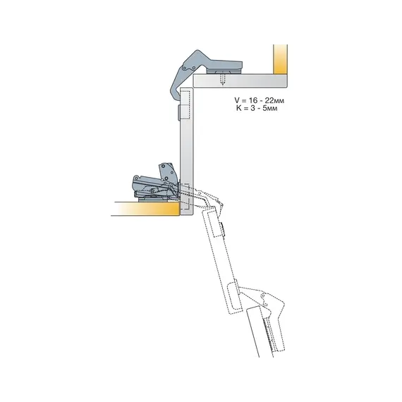 Петля мебельная Titus S-Type для фальшпанели 45 мм. Арт: 248-0U21-050-ST - 4