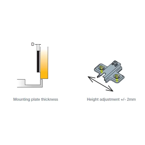 Монтажная планка петли Titus S-type F6 мм c винтами 6-3x15 мм. Арт: 244-0Z51-050-00 - 4