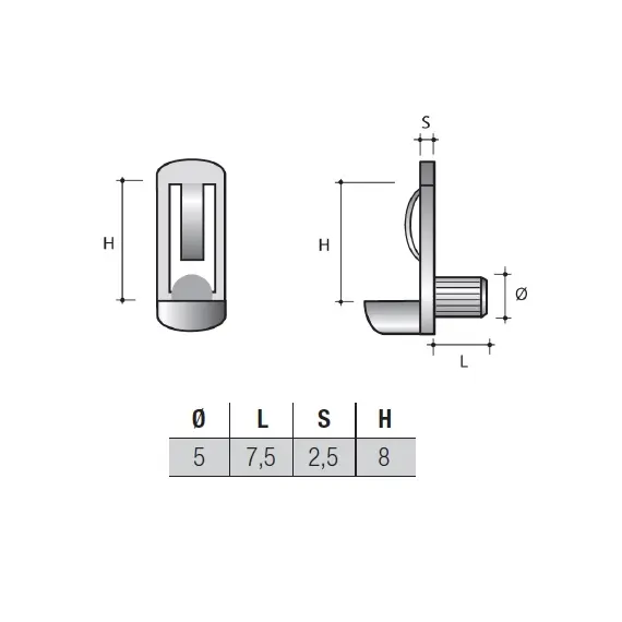 Полкодержатель для стеклянных полок арт.MV24PT - 1