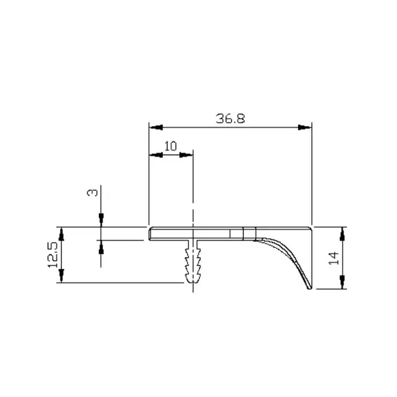 Ручка торцевая для мебели Confurn, врезная 1197 мм, матовый никель. Арт: 53009.0001.10-1197 - 1