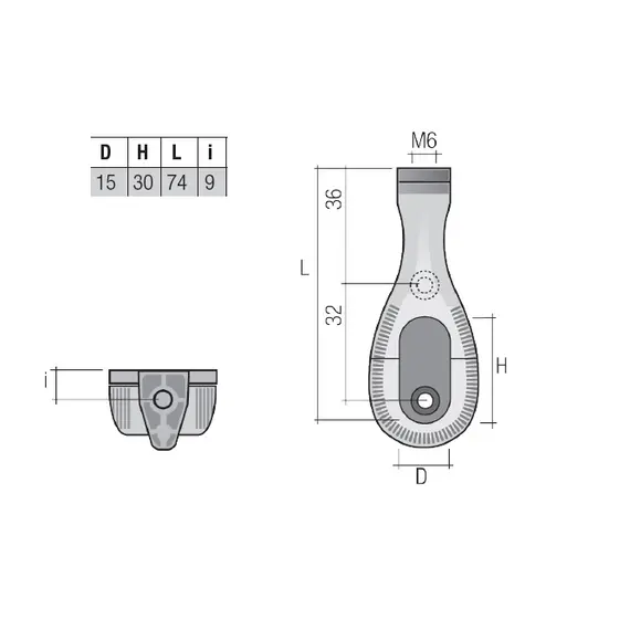 Штангодержатель (M6), пластик, крепление к стене и верхней полке арт.RT30PGA - 1