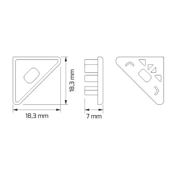 Заглушка для PROFIL CORNER LINE, серая с отверстием, серая арт.OP2-ZASL-COR-O-SZ-01 - 2