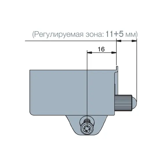 Демпфер мебельный угловой Glissando CR (белый) арт.972-0X19-350-00 Titus - 1