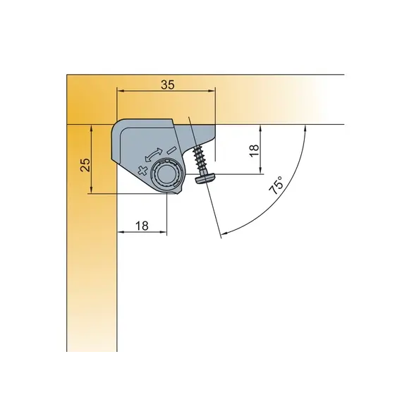 Демпфер мебельный угловой Glissando CR (белый) арт.972-0X19-350-00 Titus - 4