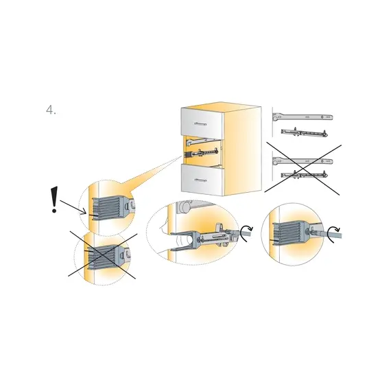 Доводчик (демпфер) мебельный Titusoft MD для металлических ящиков (комплект) арт.973-0X39-380-K2 Titus - 7