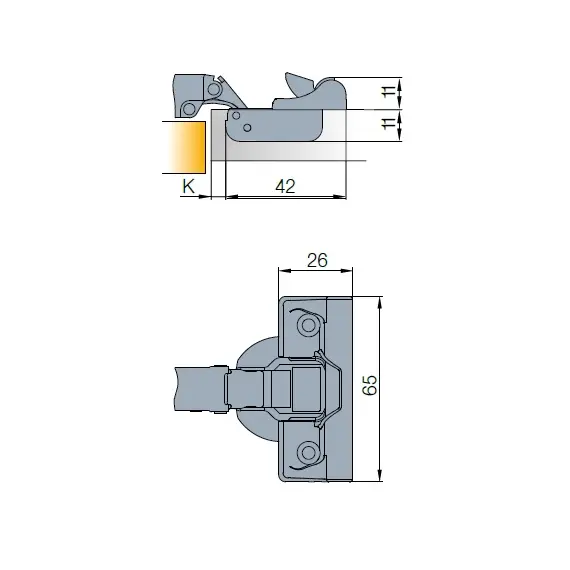 Петля B-type i3 с доводчиком Glissando для фальшпанели 90 110/45/18 мм арт.242-0Y48-650-00 - 3